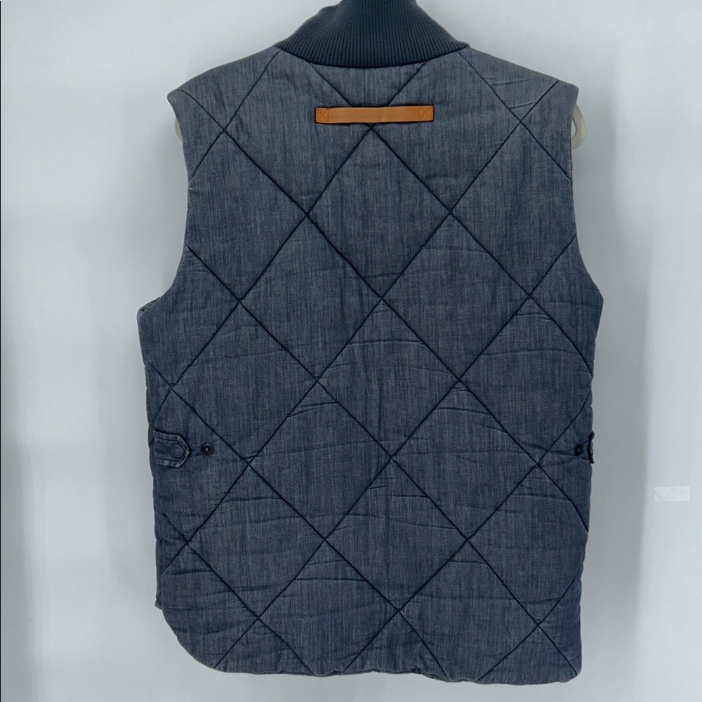 Marshall Artist Quilted Gilet Vest Blue Cotton Zip Men’s L - Picture 5 of 12